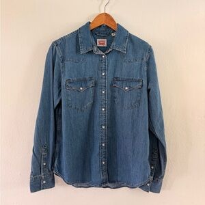 Levi's Blue Button Down Denim Shirt